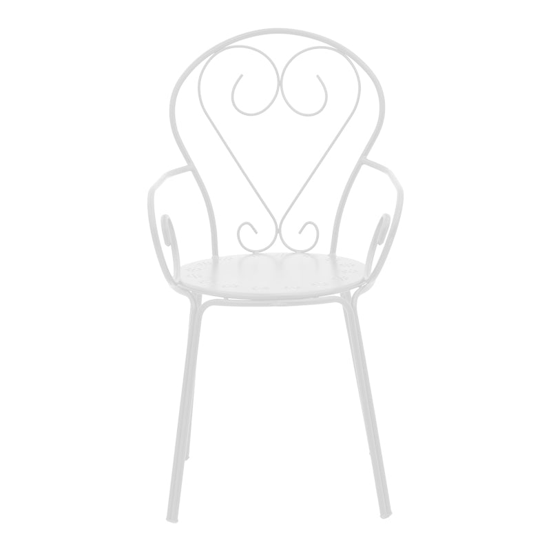 Monasty pakoworld stackable armchair white metal 49x55x90cm