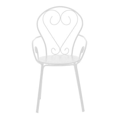 Monasty pakoworld stackable armchair white metal 49x55x90cm