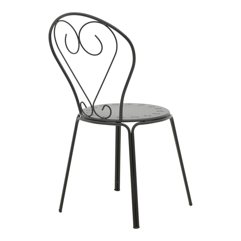 Chari pakoworld stackable black metal chair 49x55x90cm