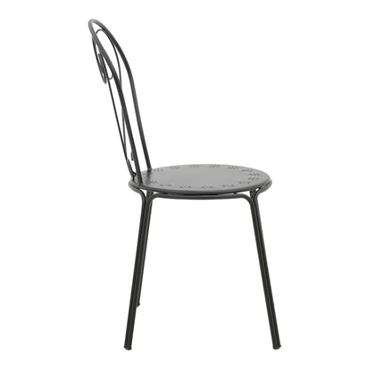 Chari pakoworld stackable black metal chair 49x55x90cm