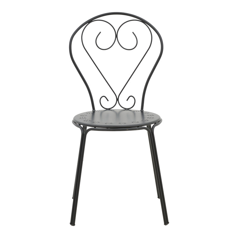 Chari pakoworld stackable black metal chair 49x55x90cm