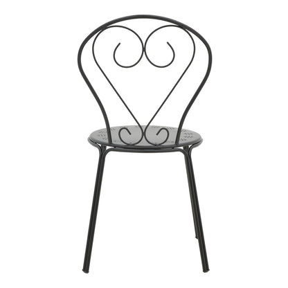 Chari pakoworld stackable black metal chair 49x55x90cm