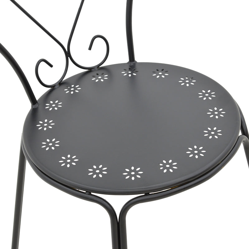 Chari pakoworld stackable black metal chair 49x55x90cm