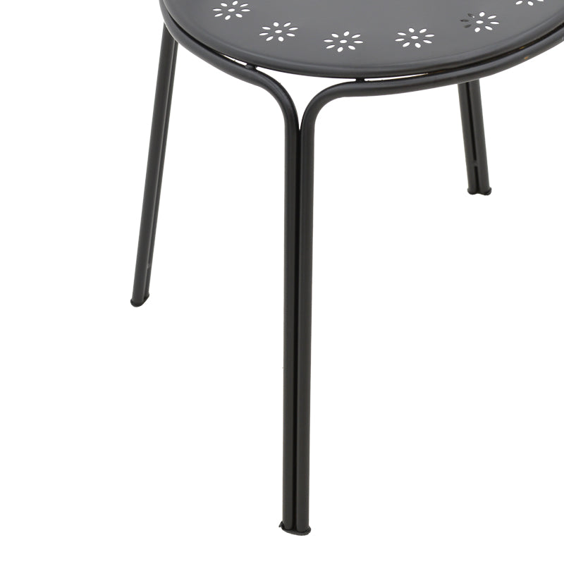 Chari pakoworld stackable black metal chair 49x55x90cm