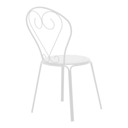 Chari pakoworld stackable chair white metal 49x55x90cm