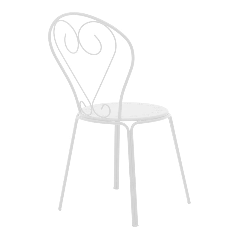 Chari pakoworld stackable chair white metal 49x55x90cm