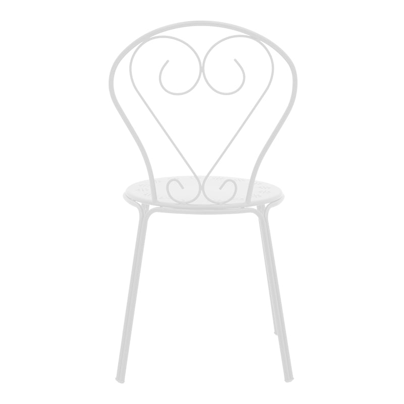 Chari pakoworld stackable chair white metal 49x55x90cm