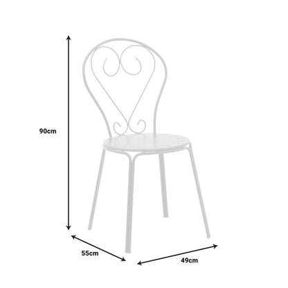 Chari pakoworld stackable chair white metal 49x55x90cm