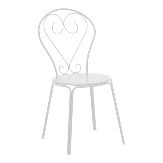 Chari pakoworld stackable chair white metal 49x55x90cm