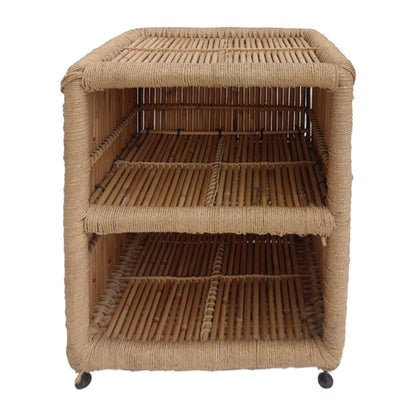 Bedside table Nolo Inart natural bamboo 42x32x51cm