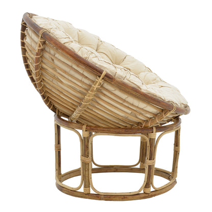 Armchair Baya Inart natural cane with cushion 91x65x81cm