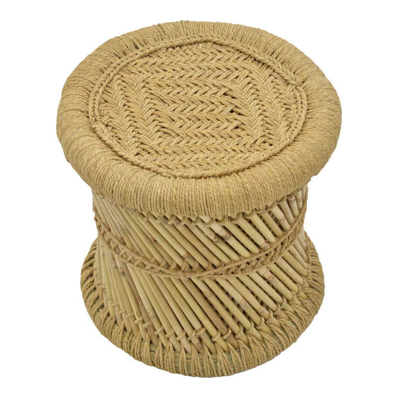 Stool Hole Inart 2 pieces set natural bamboo