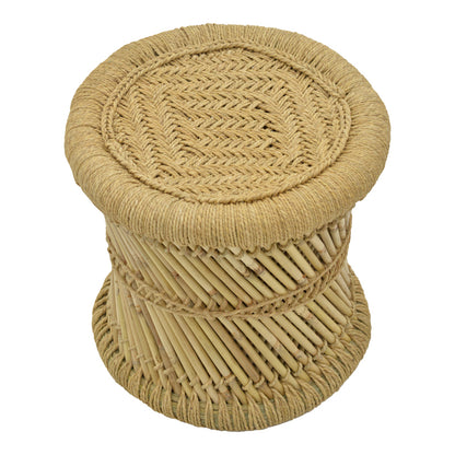 Stool Hole Inart 2 pieces set natural bamboo