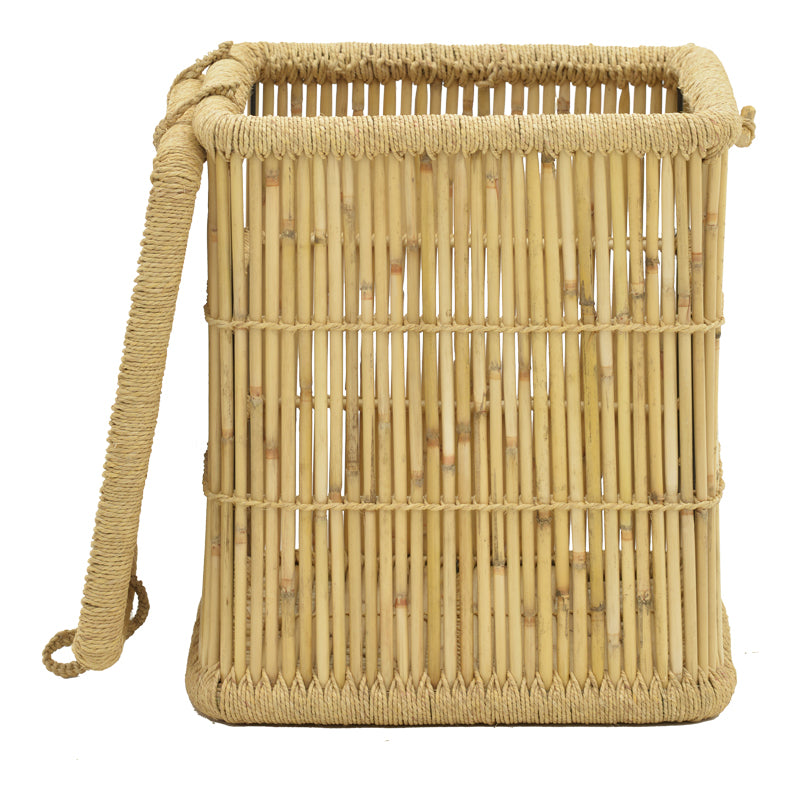 Laundry basket Dremia Inart 2 pieces set natural bamboo