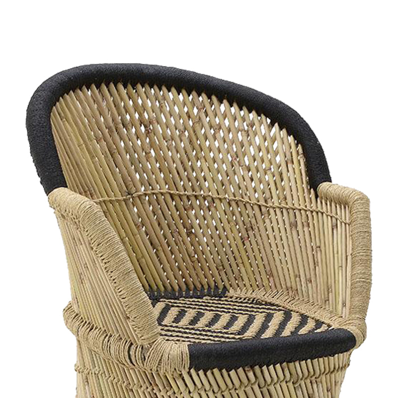 Armchair Treza Inart natural-black bamboo 66x48x89cm