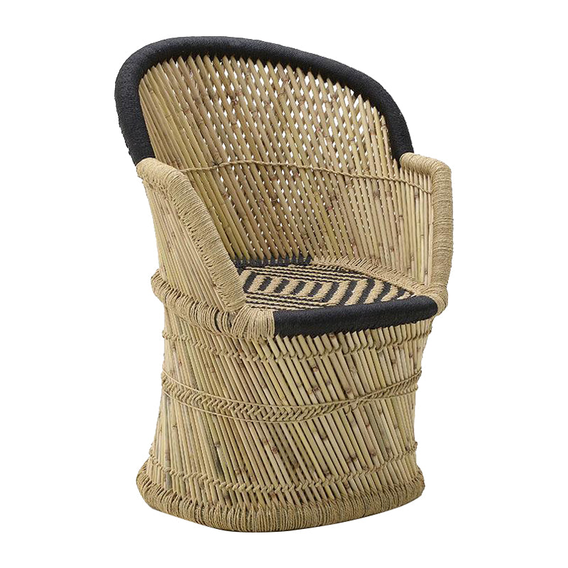 Armchair Treza Inart natural-black bamboo 66x48x89cm