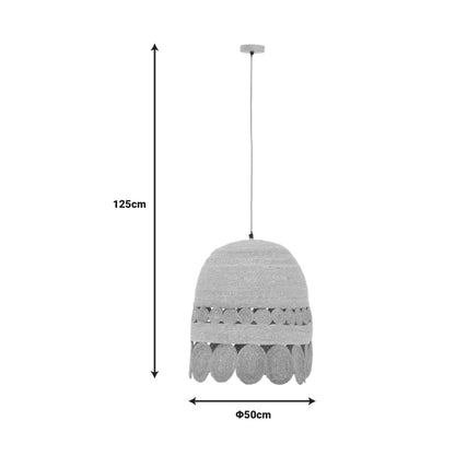 Ceiling lamp Amide Inart E27 natural D50x125cm