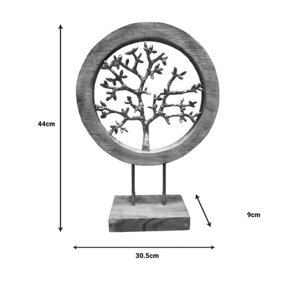 Table decoration tree Krom Inart natural mango wood-aluminum iron 30.5x9x44cm