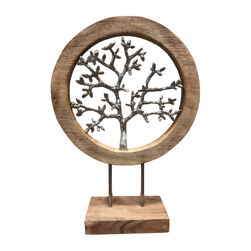 Table decoration tree Krom Inart natural mango wood-aluminum iron 30.5x9x44cm