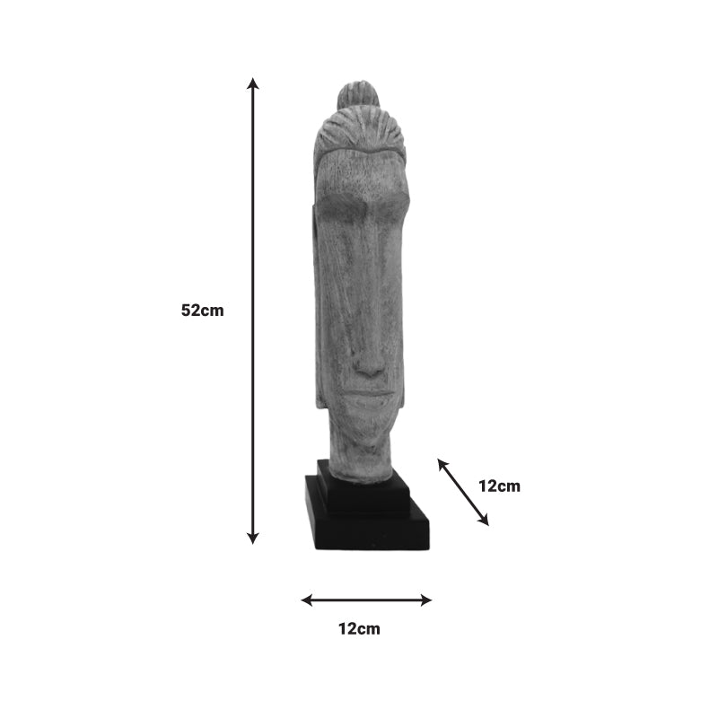 Buddha bust Dran Inart natural mango wood 12x12x52cm