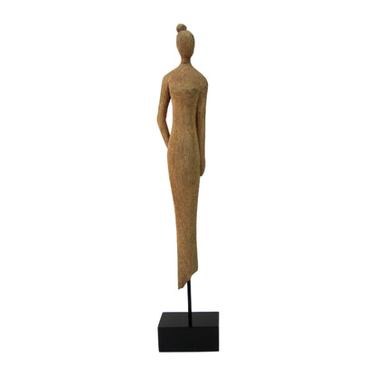 Table decoration figure Rezina II Inart natural mango wood-metal 14x8x71cm