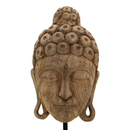 Table decoration buddha Mask Inart natural mango wood-iron 20x18.5x48.5cm