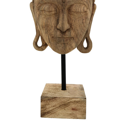 Table decoration buddha Mask Inart natural mango wood-iron 20x18.5x48.5cm