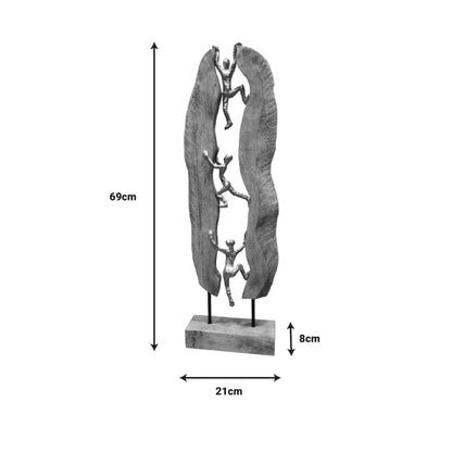 Table decoration Climb Inart natural mango wood-aluminum 21x8x69cm