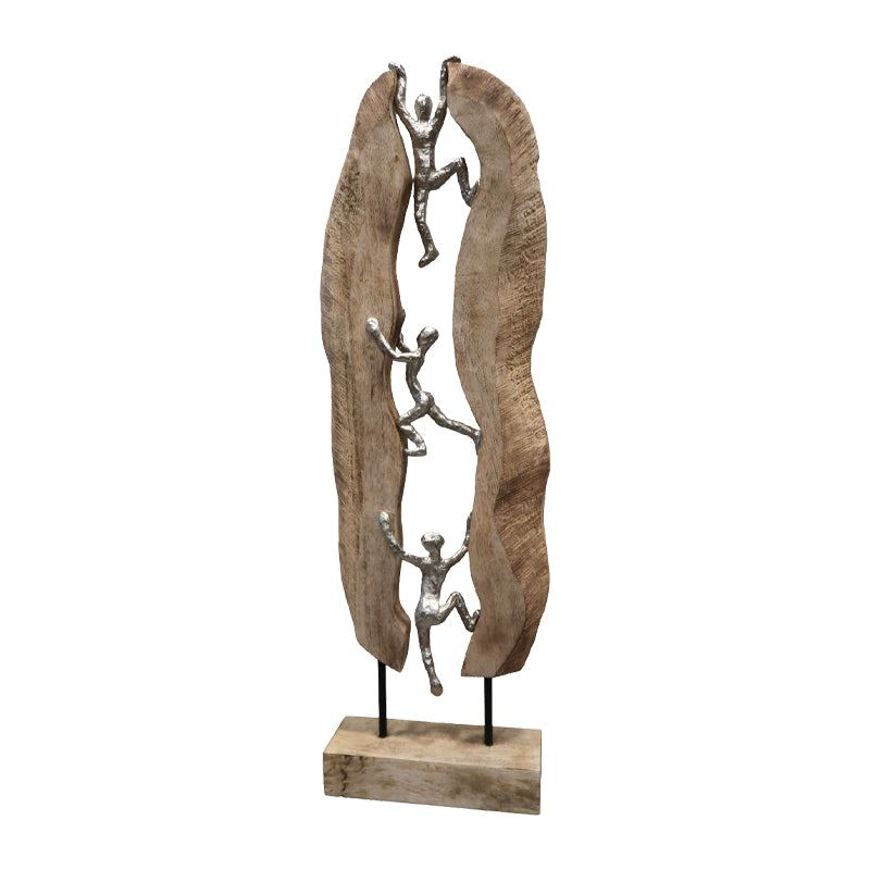 Table decoration Climb Inart natural mango wood-aluminum 21x8x69cm