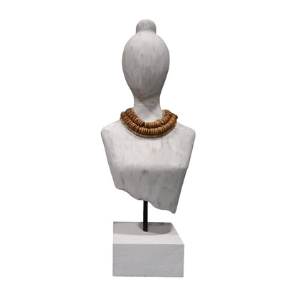 Bust Kasma I Inart white mango wood-metal 18x12x43cm