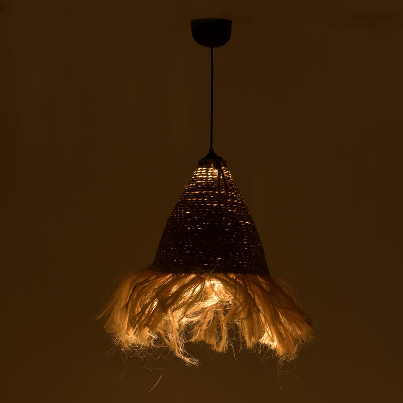 GeGeole Inart jute ceiling lamp in natural shade Φ30x84cm