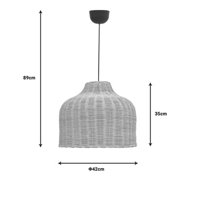 Ziquel Inart rattan ceiling lamp in natural shade Φ42x89cm