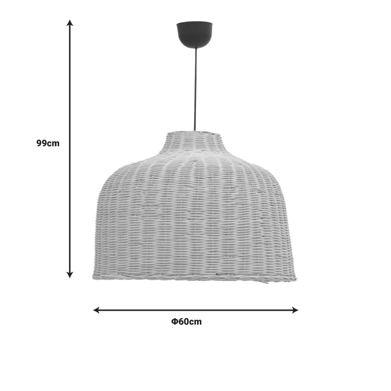 Ziquel Inart rattan ceiling lamp in natural shade Φ60x99cm