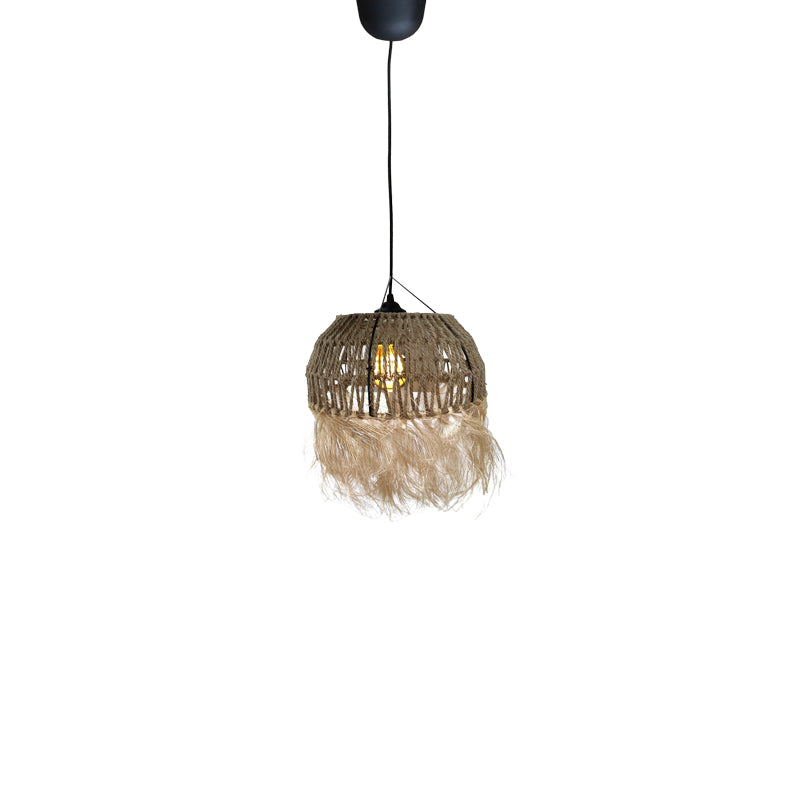 Bowler Inart natural wicker ceiling light D31x69cm