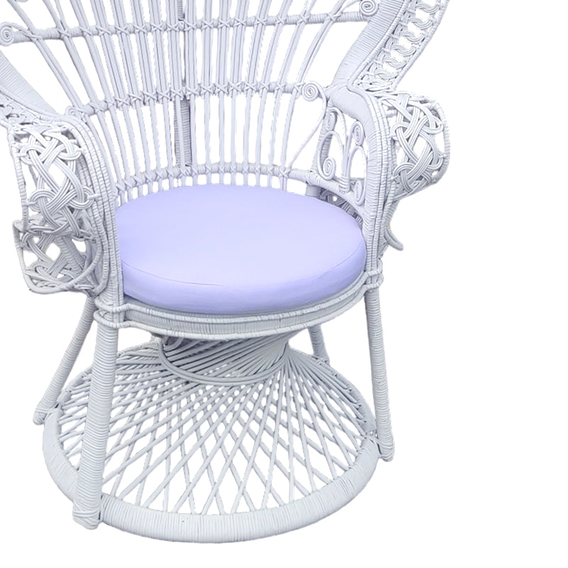 Armchair Dorothy Inart with white cushion-white rattan 115x57x150cm