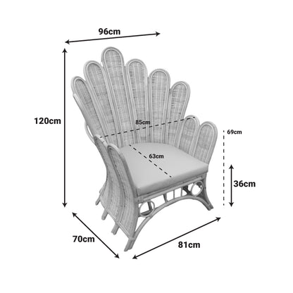 Armchair Fragia Inart with beige cushion-natural rattan 85x96x120cm