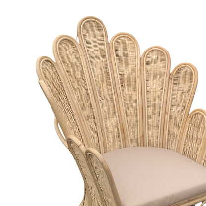 Armchair Fragia Inart with beige cushion-natural rattan 85x96x120cm