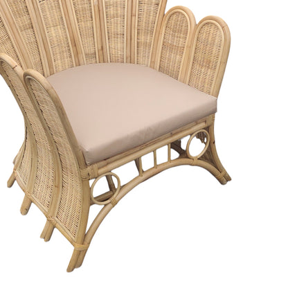 Armchair Fragia Inart with beige cushion-natural rattan 85x96x120cm