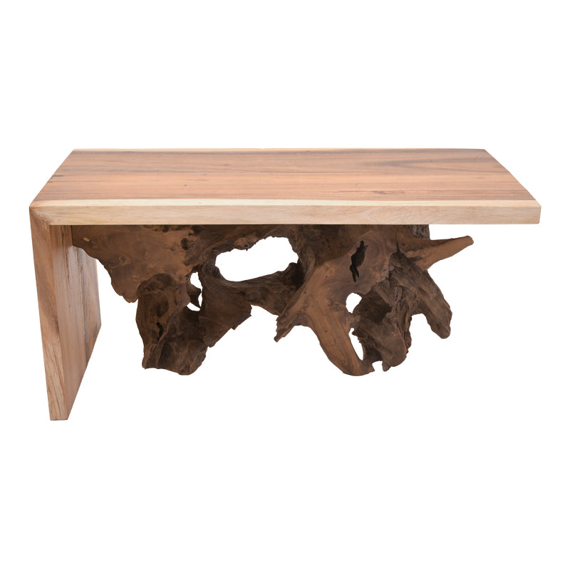 Coffee table Cardi Inart walnut teakroot 110x60x50cm