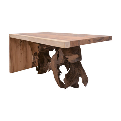 Coffee table Cardi Inart walnut teakroot 110x60x50cm