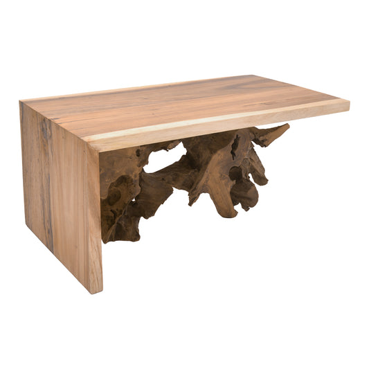 Coffee table Cardi Inart walnut teakroot 110x60x50cm