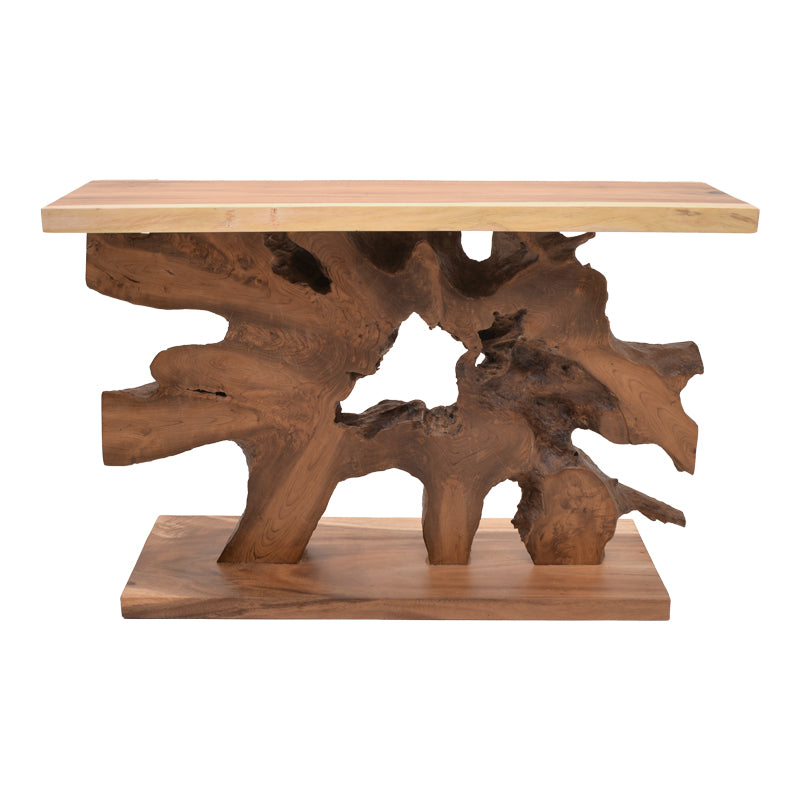 Nasiol Inart console natural solid teak wood 120x40x75cm