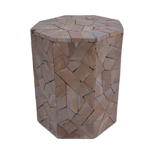 Sity Inart stool gray wash solid suar wood D32x40cm