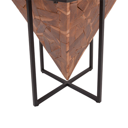 Side table Midpy Inart natural wood teak-black metal 40x40x55cm