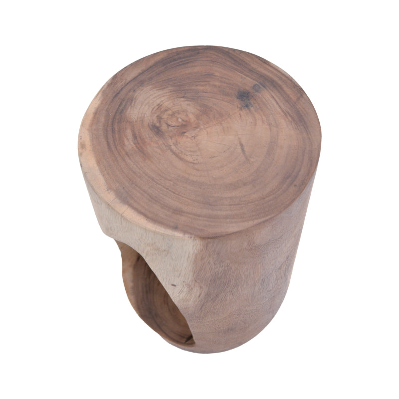 Prank Inart natural solid suar wood stool D30x45cm