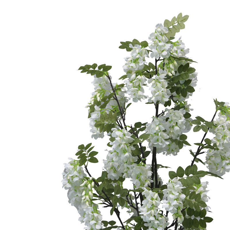 Decorative plant Bean flowers in a pot Inart white pp H125cm