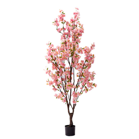 Decorative plant Peach flower I in a pot Inart pink pp H170cm