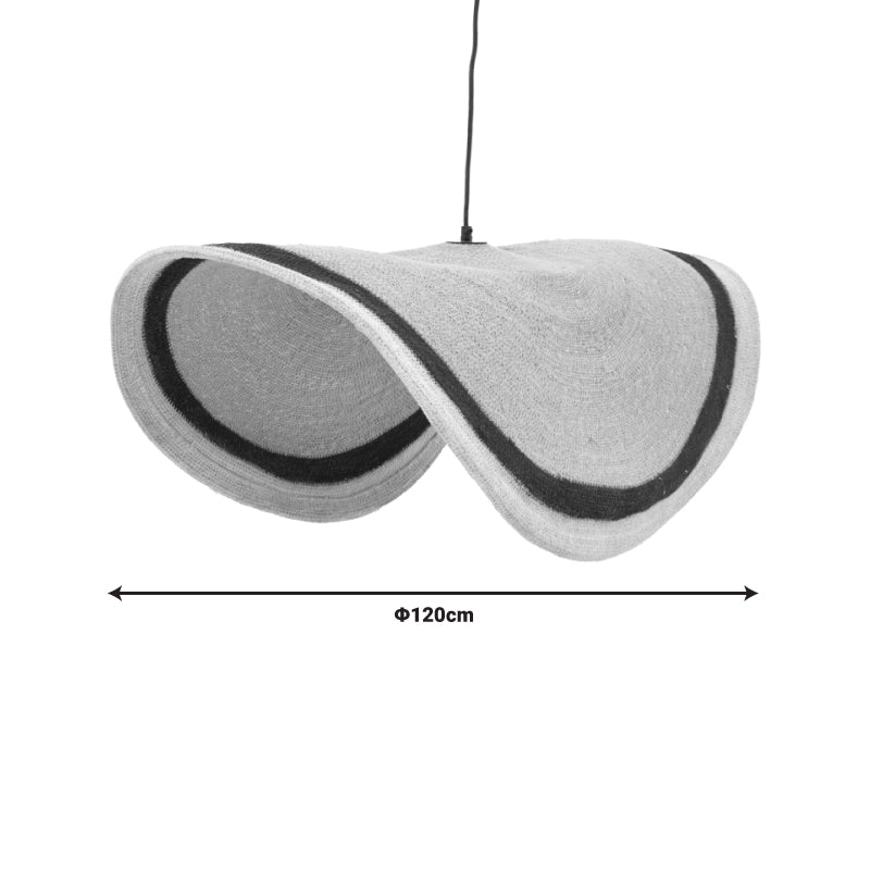 Ceiling light Hatchie Inart natural-black-white seagrass-iron D120x144cm