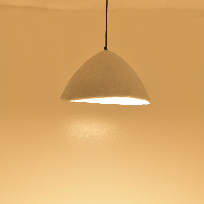 Ceiling light Litho Inart white press papier-iron 42x39x123.5cm