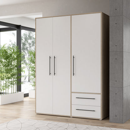 Wardrobe Razol 3 doors white-sonoma melamine 144.5x59x200cm